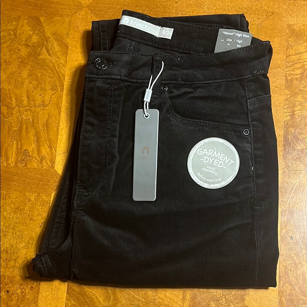 Tractr Black Slim "Mona" High Rise Jeans Full-Length Denim/Cotton